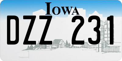 IA license plate DZZ231