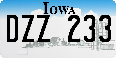 IA license plate DZZ233