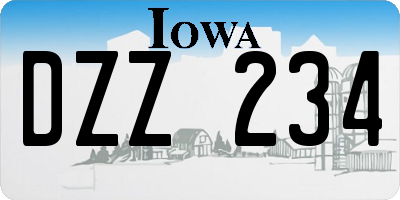 IA license plate DZZ234