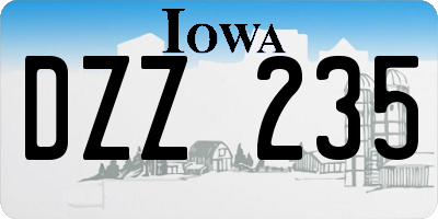 IA license plate DZZ235