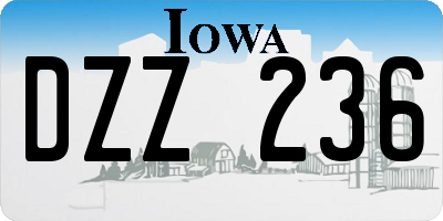 IA license plate DZZ236