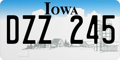 IA license plate DZZ245