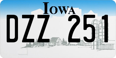 IA license plate DZZ251