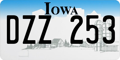 IA license plate DZZ253