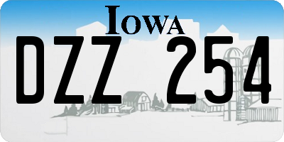 IA license plate DZZ254