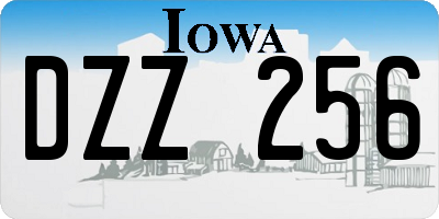 IA license plate DZZ256