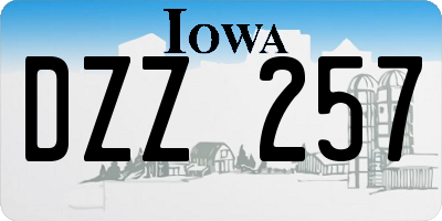 IA license plate DZZ257