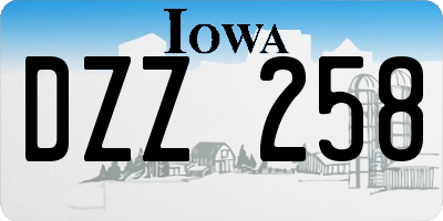 IA license plate DZZ258