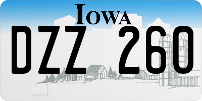 IA license plate DZZ260