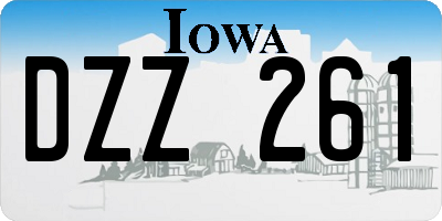 IA license plate DZZ261