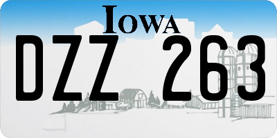 IA license plate DZZ263