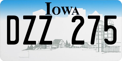 IA license plate DZZ275