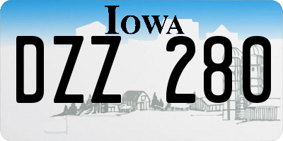 IA license plate DZZ280