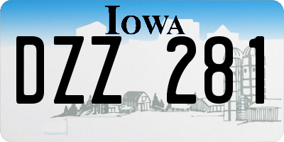 IA license plate DZZ281