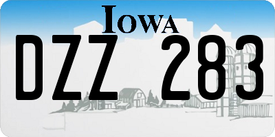 IA license plate DZZ283