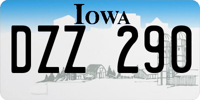 IA license plate DZZ290