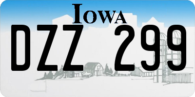 IA license plate DZZ299