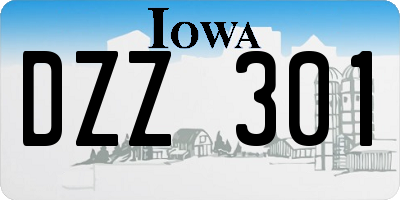 IA license plate DZZ301