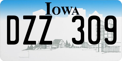 IA license plate DZZ309