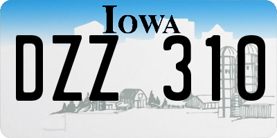 IA license plate DZZ310