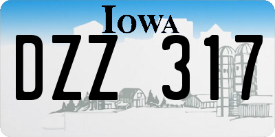 IA license plate DZZ317