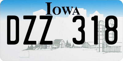 IA license plate DZZ318