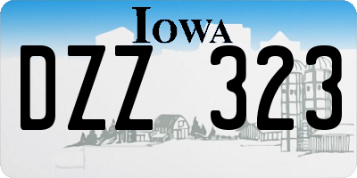 IA license plate DZZ323