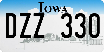 IA license plate DZZ330