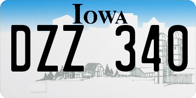 IA license plate DZZ340