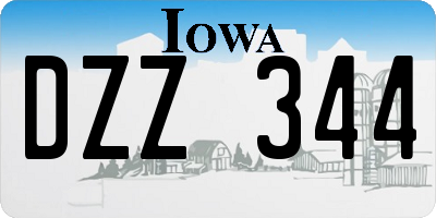 IA license plate DZZ344