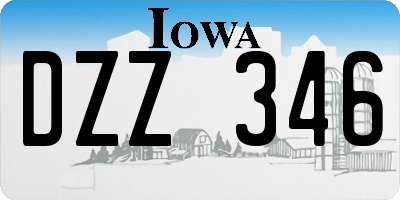 IA license plate DZZ346