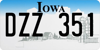 IA license plate DZZ351