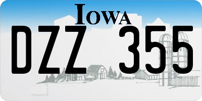 IA license plate DZZ355