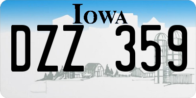 IA license plate DZZ359