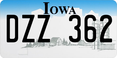 IA license plate DZZ362