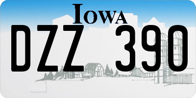 IA license plate DZZ390