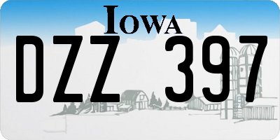 IA license plate DZZ397