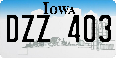 IA license plate DZZ403