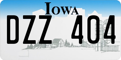 IA license plate DZZ404