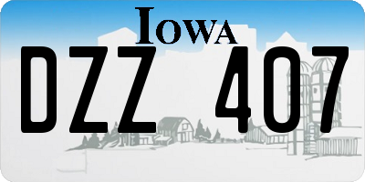 IA license plate DZZ407