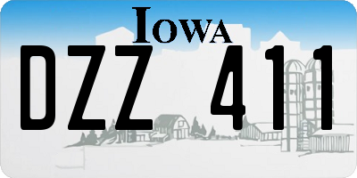 IA license plate DZZ411