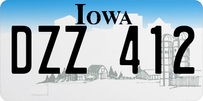 IA license plate DZZ412