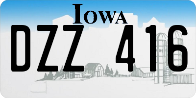 IA license plate DZZ416