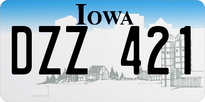 IA license plate DZZ421