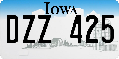 IA license plate DZZ425