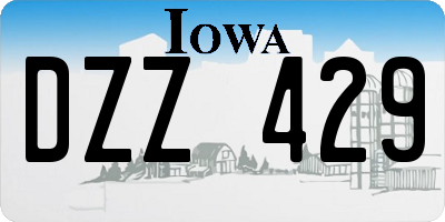 IA license plate DZZ429