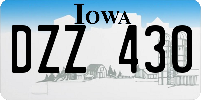 IA license plate DZZ430