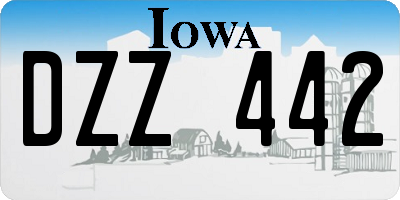 IA license plate DZZ442