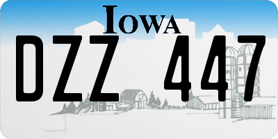IA license plate DZZ447