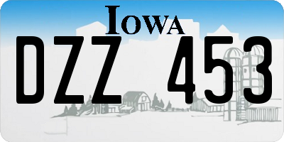 IA license plate DZZ453